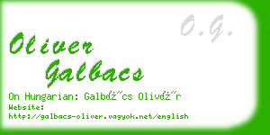 oliver galbacs business card